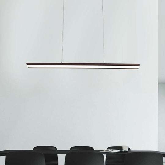 Sleek Metallic Led Office Ceiling Lamp In Coffee With Adjustable Down Lighting And