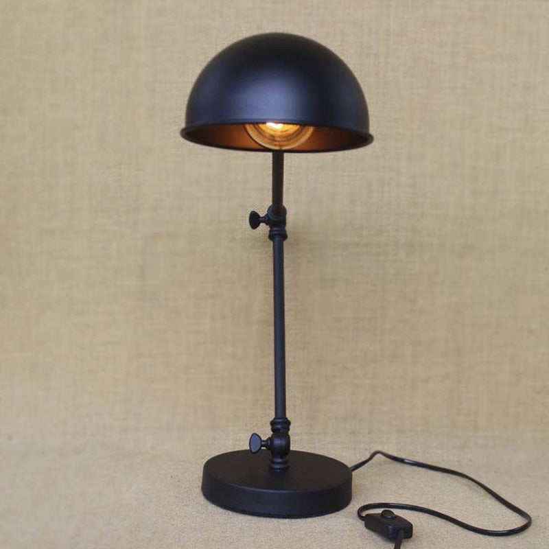 Sleek Industrial Brass/Chrome Swing Arm Desk Lamp With Dome Shade - Ideal For Reading