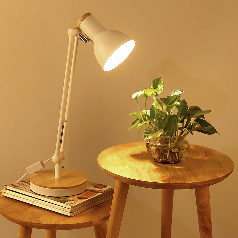 Metal Desk Lamp: Loft Style Matte Black/White Dome Shade Flexible Indoor Lighting