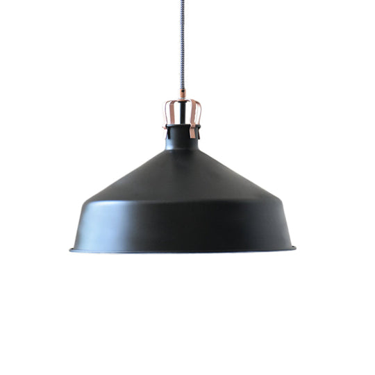 Minimalistic Metallic Dome Pendant Ceiling Light - 8.5/13 Width 1 Head Black/White Shade For Living