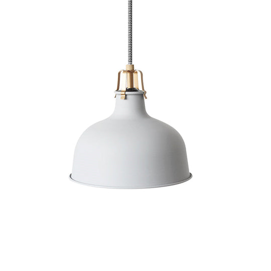 Minimalistic Metallic Dome Pendant Ceiling Light - 8.5/13 Width 1 Head Black/White Shade For Living