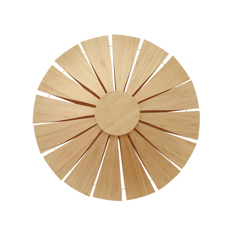 Modern Wood Veneer Wall Sconce Lighting - 19.5/23.5 Diameter Circular Design 1 Light For Living Room