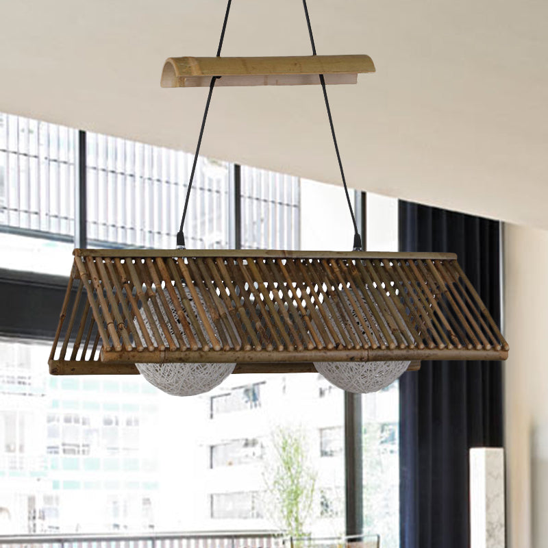 Bamboo Country Basket Ceiling Pendant Light - 1/2 Lights - Brown - Perfect for Restaurants