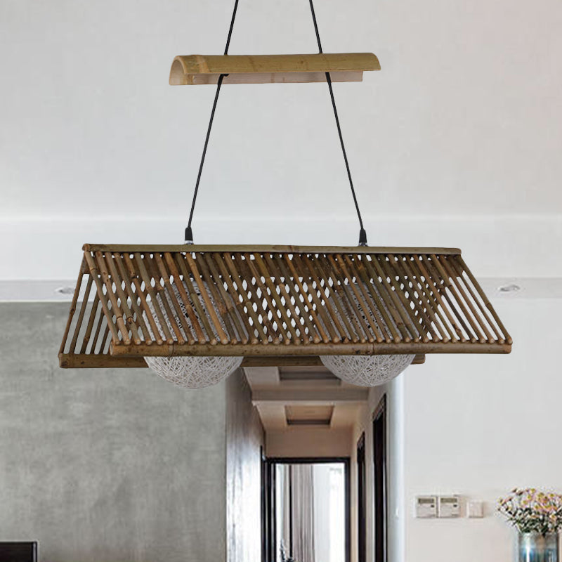 Bamboo Country Basket Ceiling Pendant Light - 1/2 Lights - Brown - Perfect for Restaurants