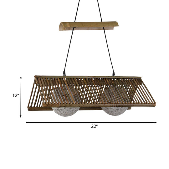 Bamboo Country Basket Ceiling Pendant Light - 1/2 Lights - Brown - Perfect for Restaurants