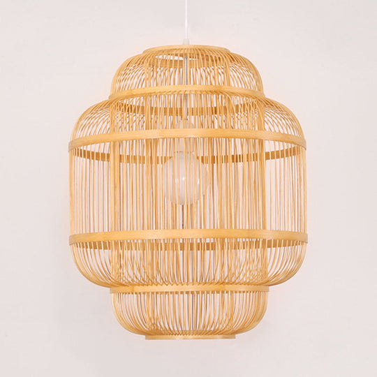 Simple Wood Orb Chandelier In Beige - Perfect For Dining Room Lighting