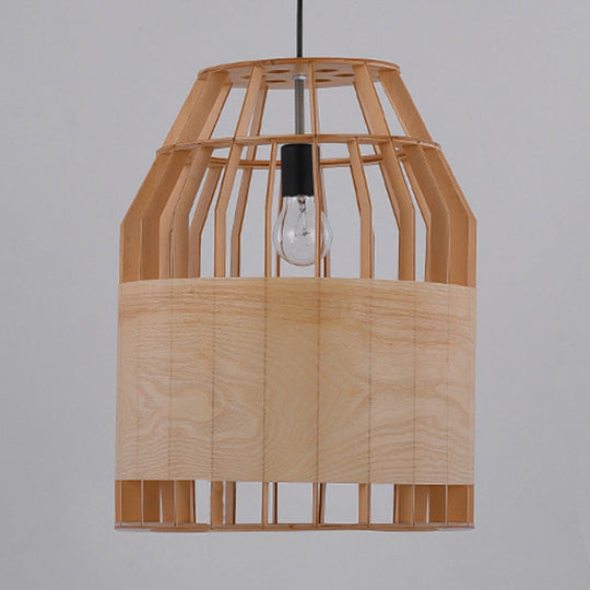 Contemporary Beige Bamboo Pendant Light For Dining Room