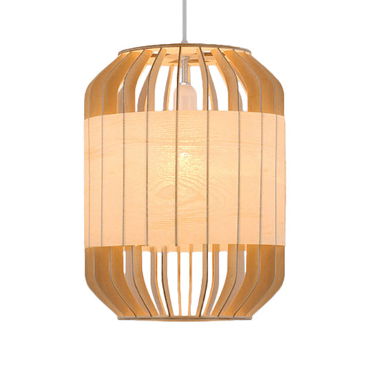 Contemporary Beige Bamboo Pendant Light For Dining Room