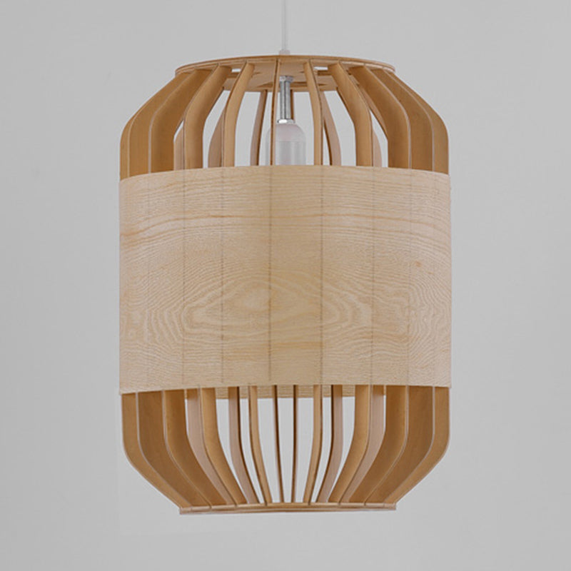 Contemporary Beige Bamboo Pendant Light For Dining Room