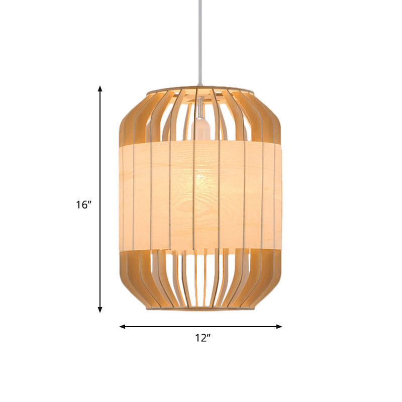 Contemporary Beige Bamboo Pendant Light For Dining Room