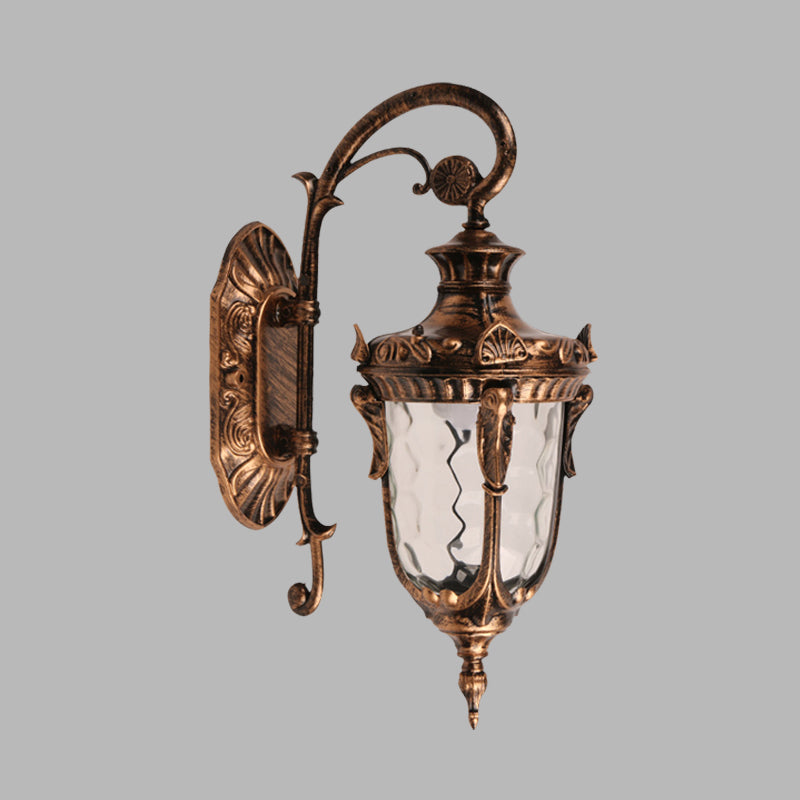 Acorn Glass Wall Sconce With Clear Water In Brass Finish