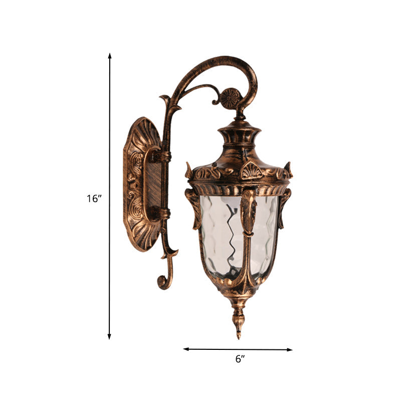 Acorn Glass Wall Sconce With Clear Water In Brass Finish