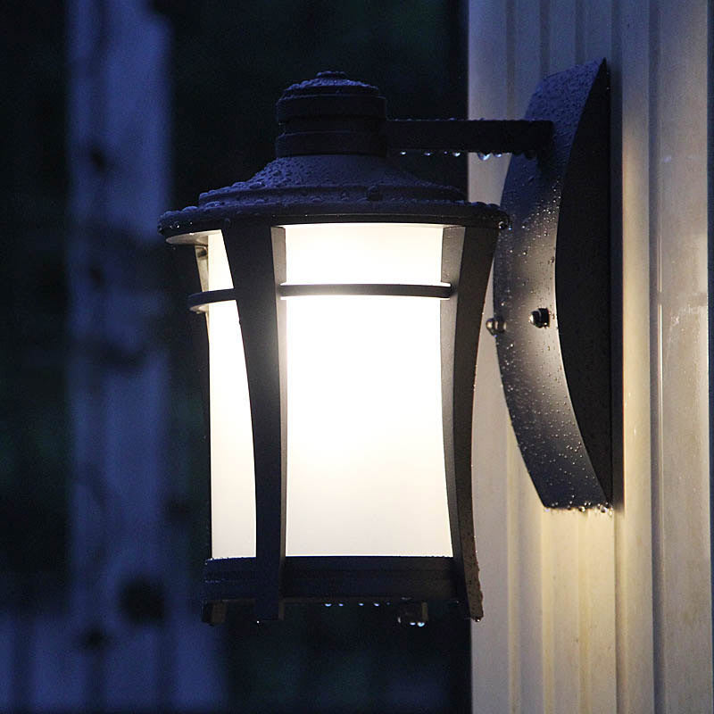 Copper Wall Mounted Farmhouse Sconce Lamp With Yellow And White Glass Jar - Courtyard Lighting