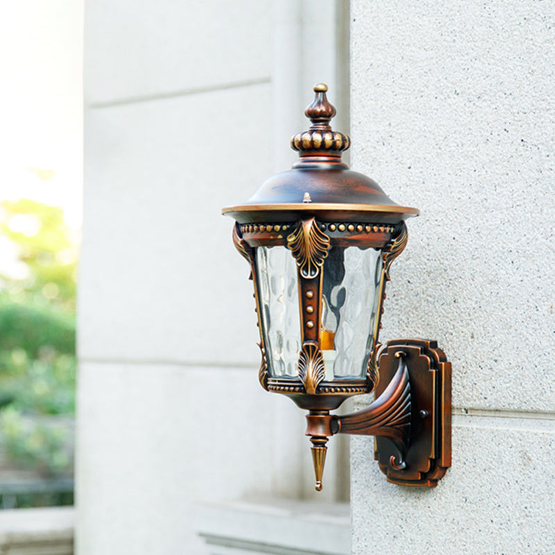 Farmhouse Rust Water Glass Wall Sconce - 7.5/10 W 1 Light Urn Mounted Lamp Fixture