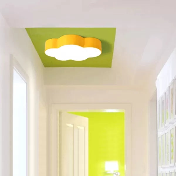 Kids Room Candy Colored Cloud Flush Ceiling Light - Cartoon Acrylic Lamp