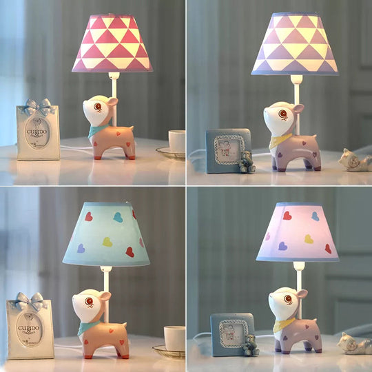 Adorable Baby Sika Deer Desk Lamp For Boy/Girl Bedroom - Resin 1 Bulb