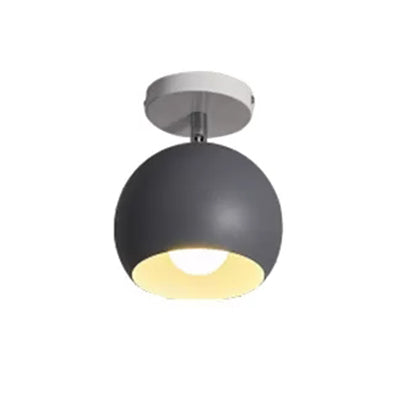 Macaron Style Ceiling Light - Rotatable Sphere Shade Metal Flush Mount for Hallway