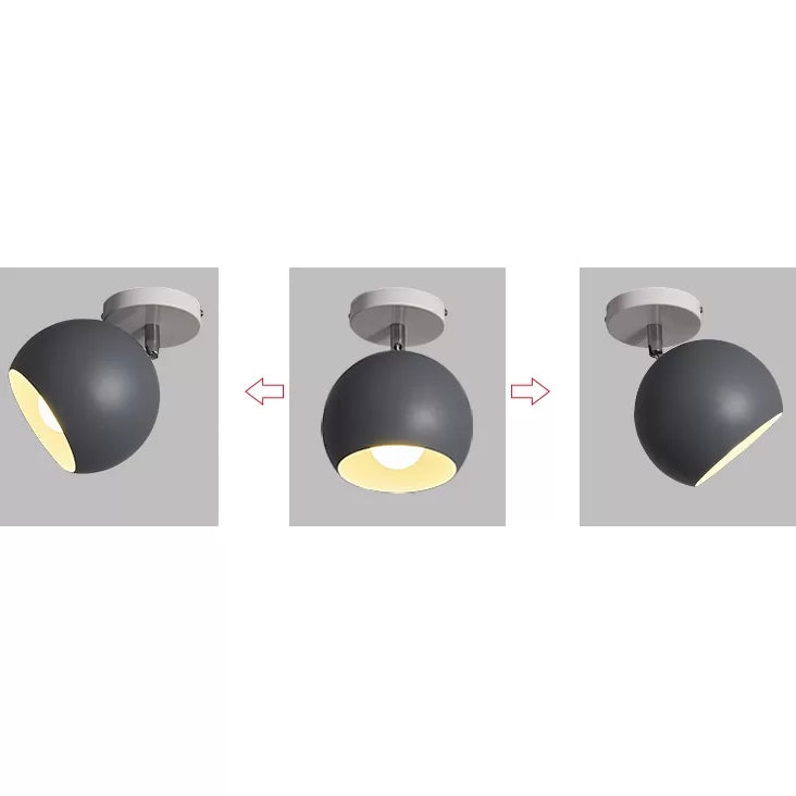 Macaron Style Ceiling Light - Rotatable Sphere Shade Metal Flush Mount for Hallway