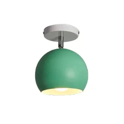 Macaron Style Ceiling Light - Rotatable Sphere Shade Metal Flush Mount for Hallway