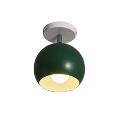 Macaron Style Ceiling Light - Rotatable Sphere Shade Metal Flush Mount for Hallway