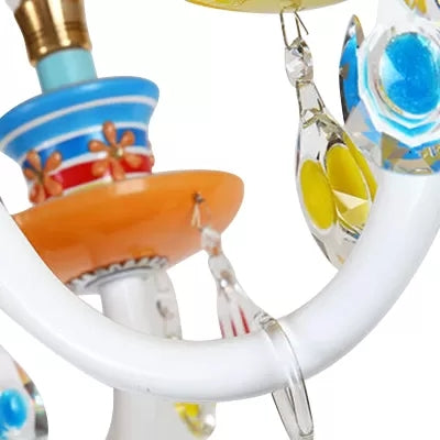 Colorful Glass Pendant Light: Modern Candle Chandelier For Kindergarten