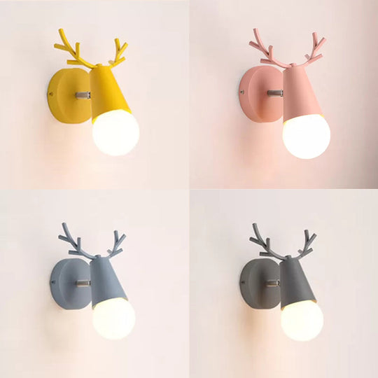 Antler Cone Sconce Light - Nordic Stylish Wall For Bedside With 1 Bulb