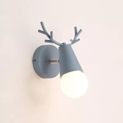 Antler Cone Sconce Light - Nordic Stylish Wall For Bedside With 1 Bulb