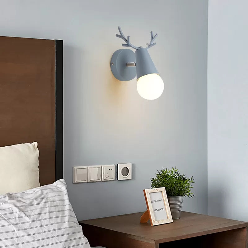 Antler Cone Sconce Light - Nordic Stylish Wall For Bedside With 1 Bulb