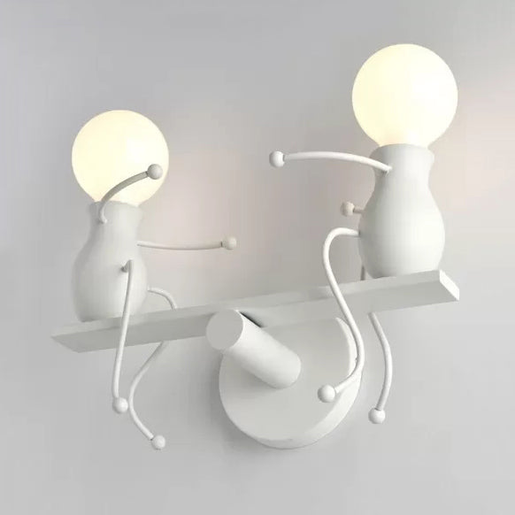 Modern Metallic Led Wall Sconce: Creative Seesaw Design 2 Lights Small Size Ideal For Bathrooms