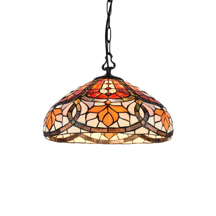 Adjustable Floral Stained Glass Pendant Light for Living Rooms and Kitchens