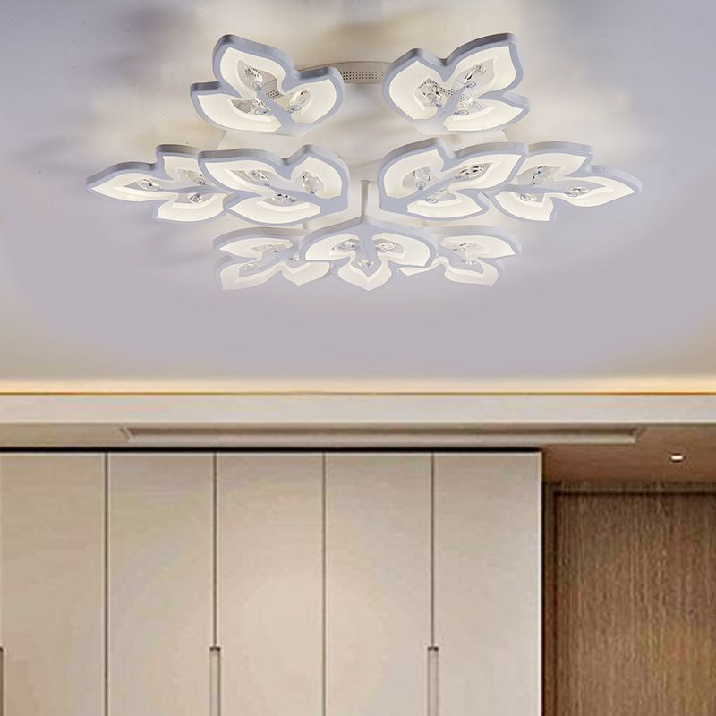 Modern Acrylic LED Ceiling Lamp for Office Restaurants - Stylish Warm/White Lighting - Flush Mount Light in White