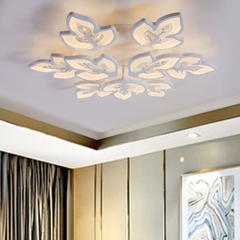 Modern Acrylic LED Ceiling Lamp for Office Restaurants - Stylish Warm/White Lighting - Flush Mount Light in White