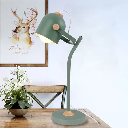 Macaron Desk Light: Stylish And Rotatable Metal Reading Light For Study Room Green