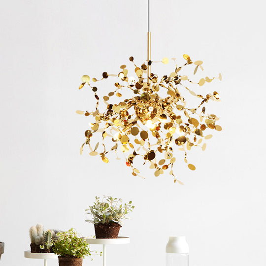 Emery - Gold Starburst Pendant Light Modernism Metal LED Gold Hanging Ceiling Light for Living Room