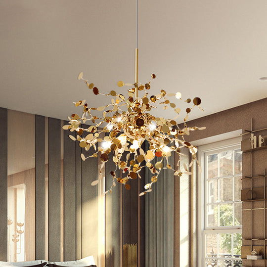 Emery - Gold Starburst Pendant Light Modernism Metal LED Gold Hanging Ceiling Light for Living Room