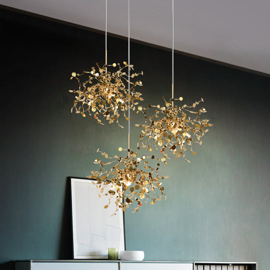 Emery - Gold Starburst Pendant Light Modernism Metal LED Gold Hanging Ceiling Light for Living Room