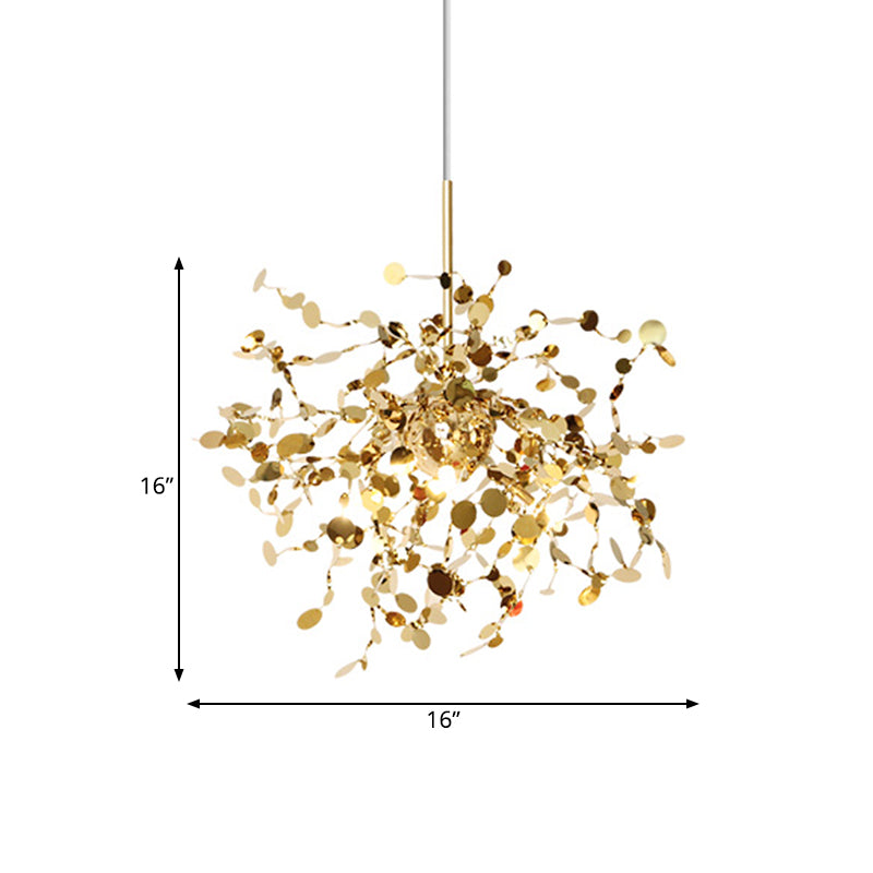 Emery - Gold Starburst Pendant Light Modernism Metal LED Gold Hanging Ceiling Light for Living Room