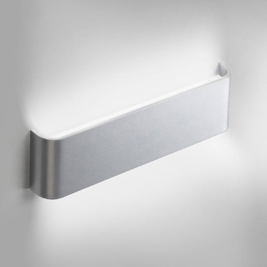 Minimalist Metal Led Rectangle Wall Light In Black/Silver Warm/White Lighting - 6/10 Dia. Living