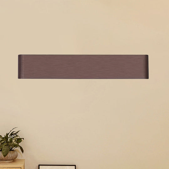 Minimalist Metal Led Rectangle Wall Light In Black/Silver Warm/White Lighting - 6/10 Dia. Living