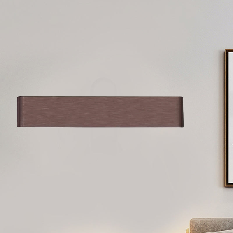 Minimalist Metal Led Rectangle Wall Light In Black/Silver Warm/White Lighting - 6/10 Dia. Living