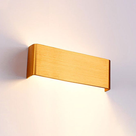 Minimalist Metal Led Rectangle Wall Light In Black/Silver Warm/White Lighting - 6/10 Dia. Living