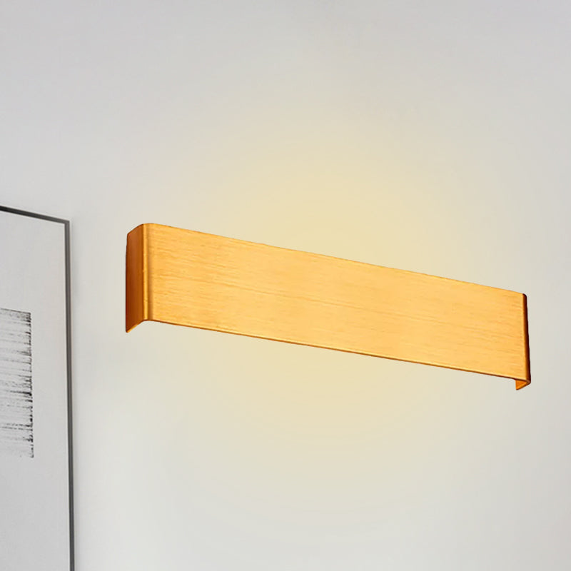 Minimalist Metal Led Rectangle Wall Light In Black/Silver Warm/White Lighting - 6/10 Dia. Living