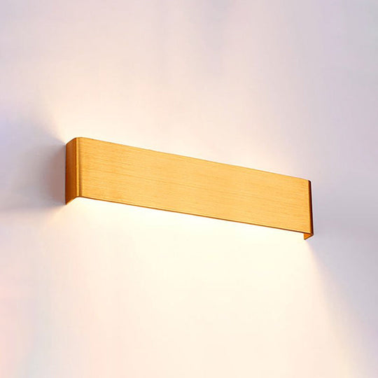 Minimalist Metal Led Rectangle Wall Light In Black/Silver Warm/White Lighting - 6/10 Dia. Living