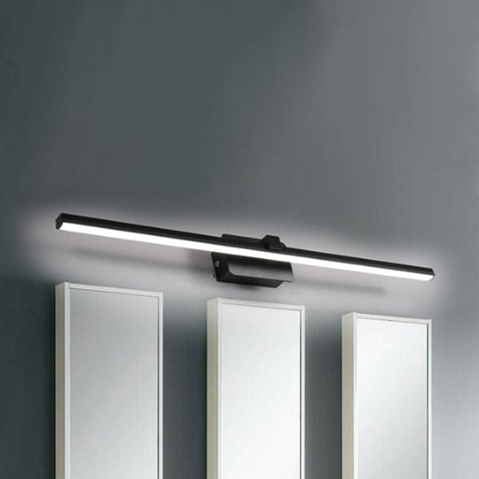 Modernist Led Vanity Light Fixture - Black/White Linear Design 16/19.5 Width Warm/White