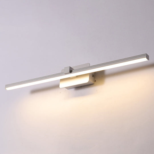 Modernist Led Vanity Light Fixture - Black/White Linear Design 16/19.5 Width Warm/White White / 16