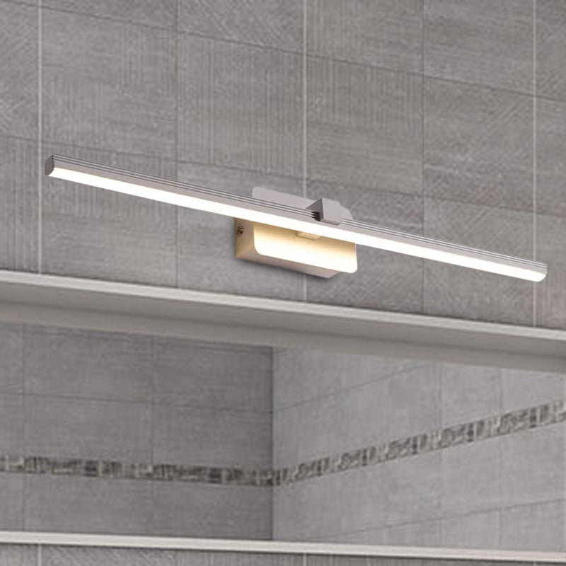 Modernist Led Vanity Light Fixture - Black/White Linear Design 16/19.5 Width Warm/White