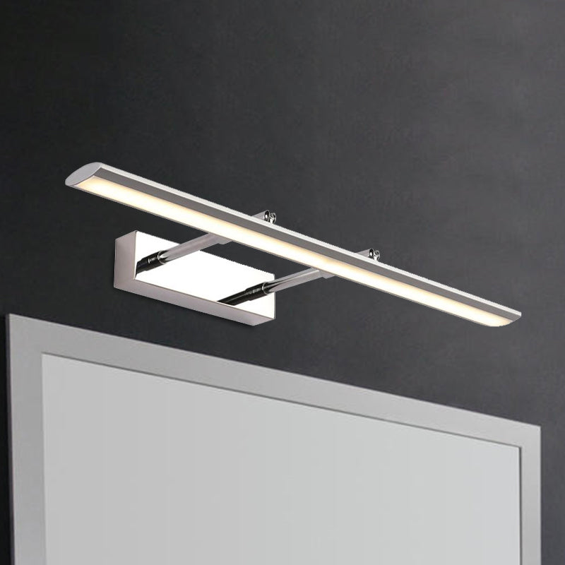 Modern Acrylic Led Vanity Lighting Fixture In Black/Chrome 15/19 Wide