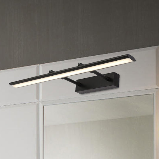 Modern Acrylic Led Vanity Lighting Fixture In Black/Chrome 15/19 Wide