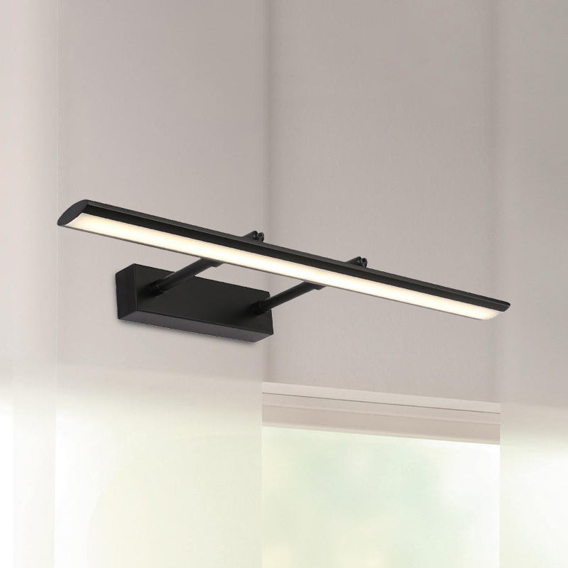 Modern Acrylic Led Vanity Lighting Fixture In Black/Chrome 15/19 Wide