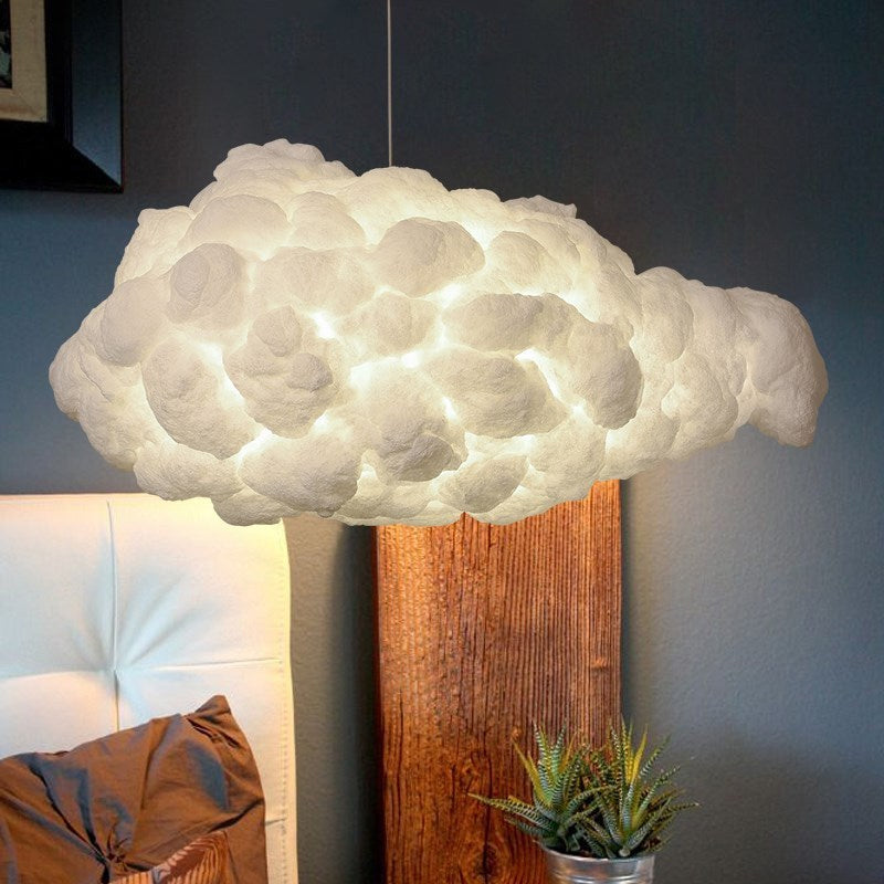 Modern Cloud Pendant Light Fixture In White - 1/2/4-Light Dining Room Ceiling Lamp 14/16 W